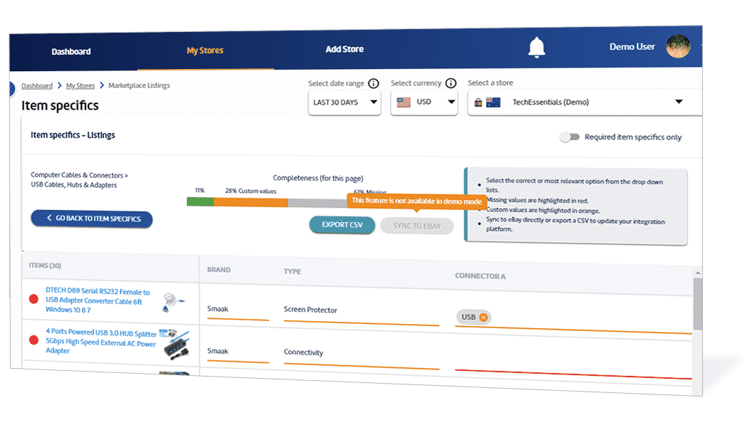 Values-for-item-specifics